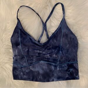 Gymshark Elevate Longline Sportsbra Small Lakeside Blue Spray Dye Tie Dye Active